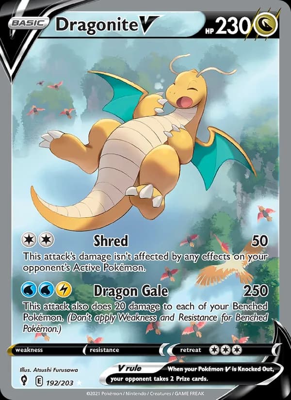 Dragonite V Pokémon card artwork